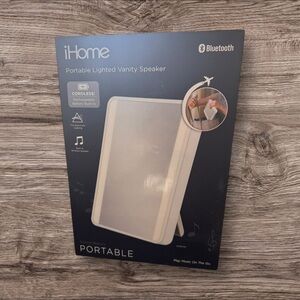 iHome White Lighted Mirror with Bluetooth Speaker Sealed